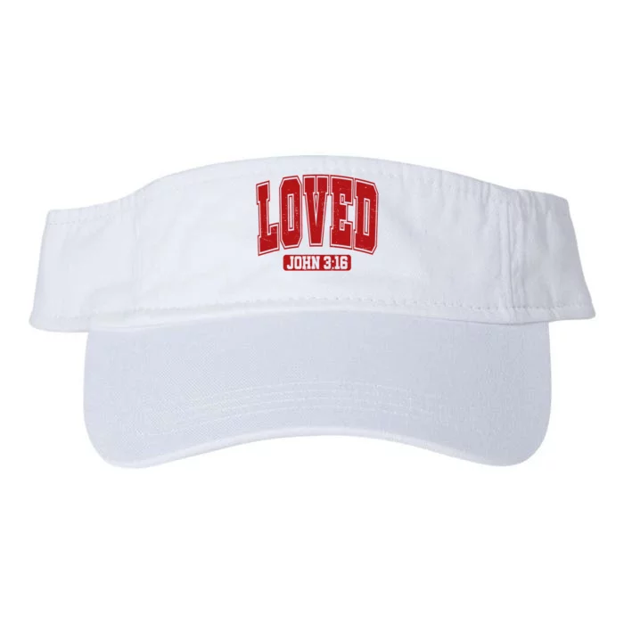 Loved John 3 16 Christian Loves Valentines Day Valucap Bio-Washed Visor