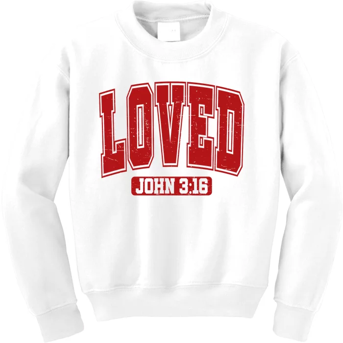 Loved John 3 16 Christian Loves Valentines Day Kids Sweatshirt