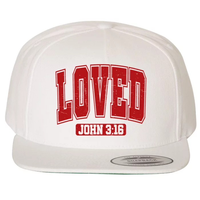 Loved John 3 16 Christian Loves Valentines Day Wool Snapback Cap