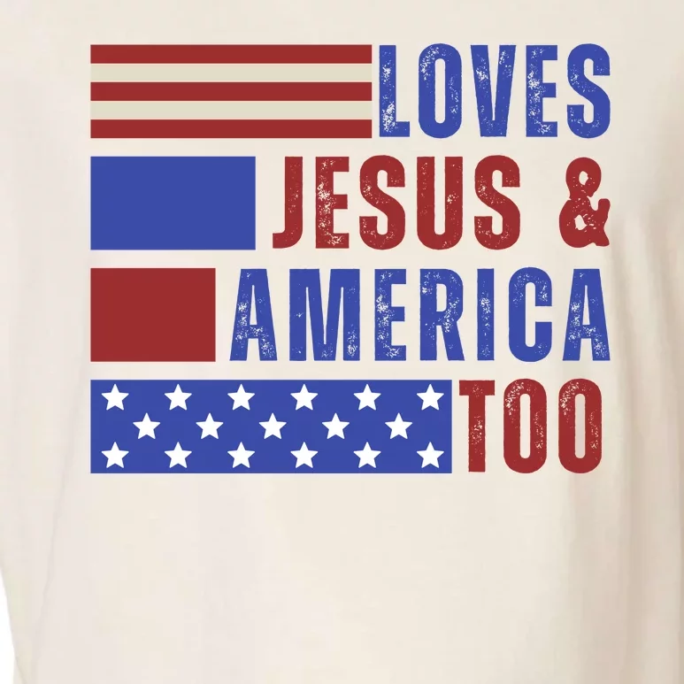 Love Jesus And America Too Garment-Dyed Women's Muscle Tee