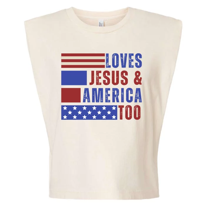 Love Jesus And America Too Garment-Dyed Women's Muscle Tee