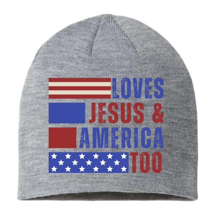 Love Jesus And America Too 8 1/2in Sustainable Knit Beanie