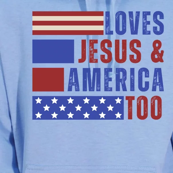 Love Jesus And America Too Unisex Surf Hoodie