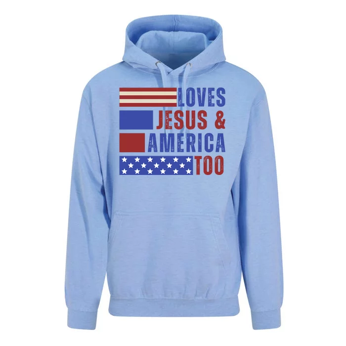 Love Jesus And America Too Unisex Surf Hoodie