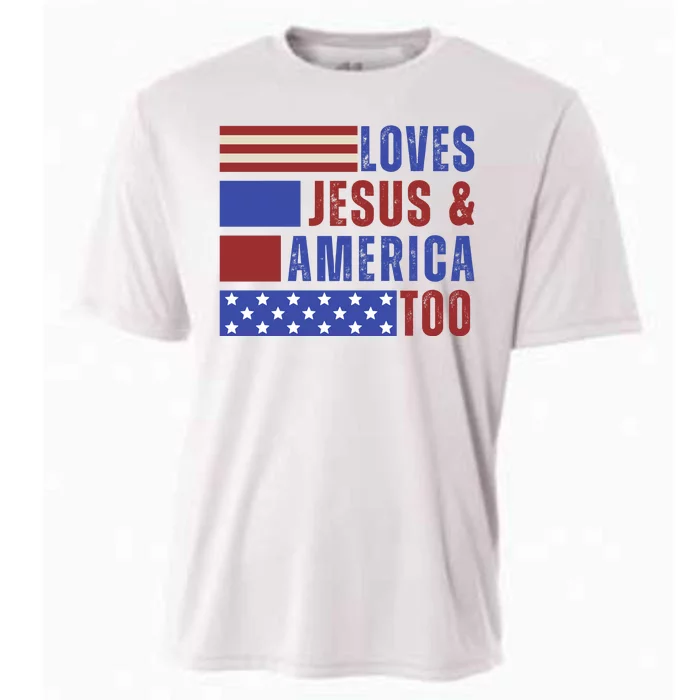 Love Jesus And America Too Cooling Performance Crew T-Shirt