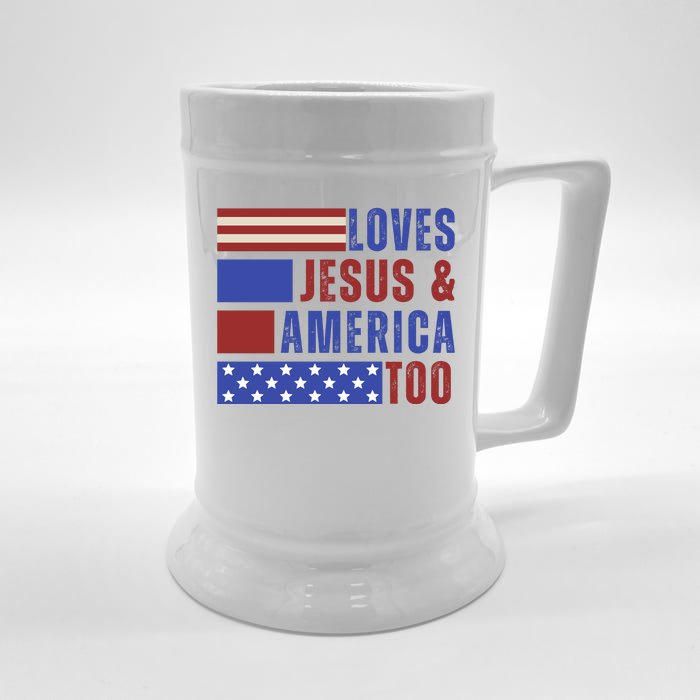 Love Jesus And America Too Front & Back Beer Stein