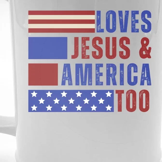 Love Jesus And America Too Front & Back Beer Stein