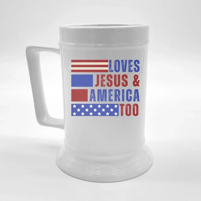 Love Jesus And America Too Front & Back Beer Stein