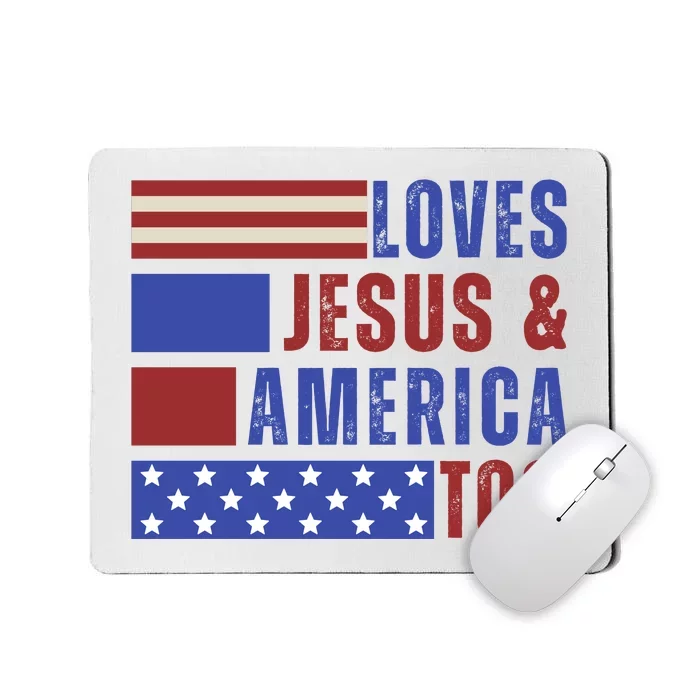 Love Jesus And America Too Mousepad