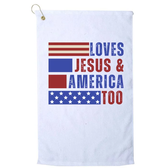 Love Jesus And America Too Platinum Collection Golf Towel