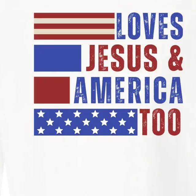 Love Jesus And America Too Cropped Pullover Crew