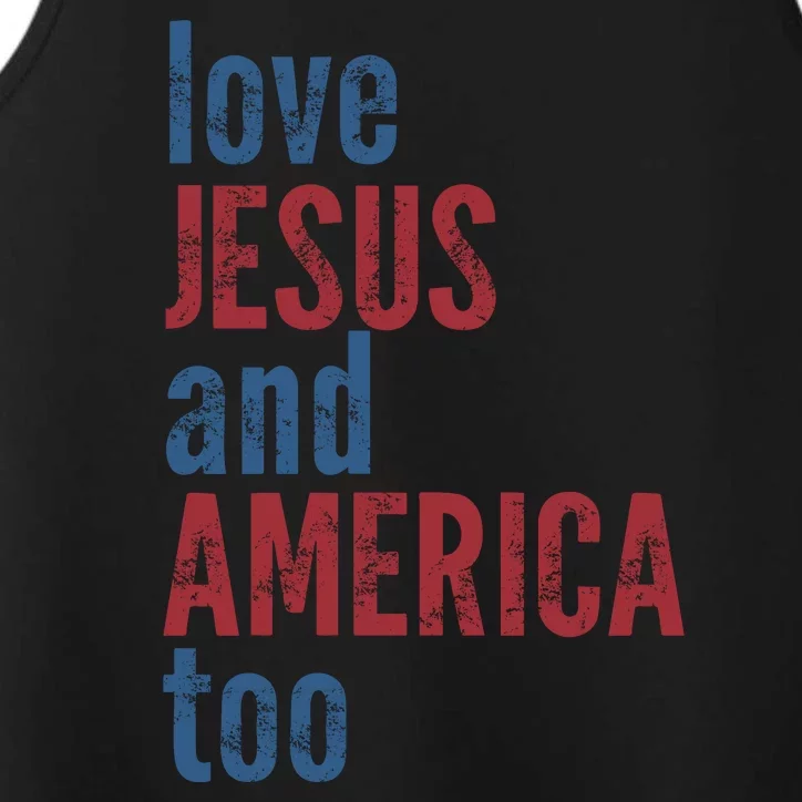 Loves Jesus And America Too Performance Tank