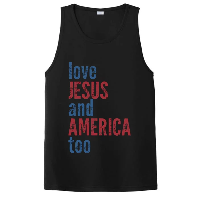 Loves Jesus And America Too Performance Tank