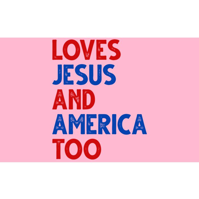 Loves Jesus And America Too Vintage Bumper Sticker