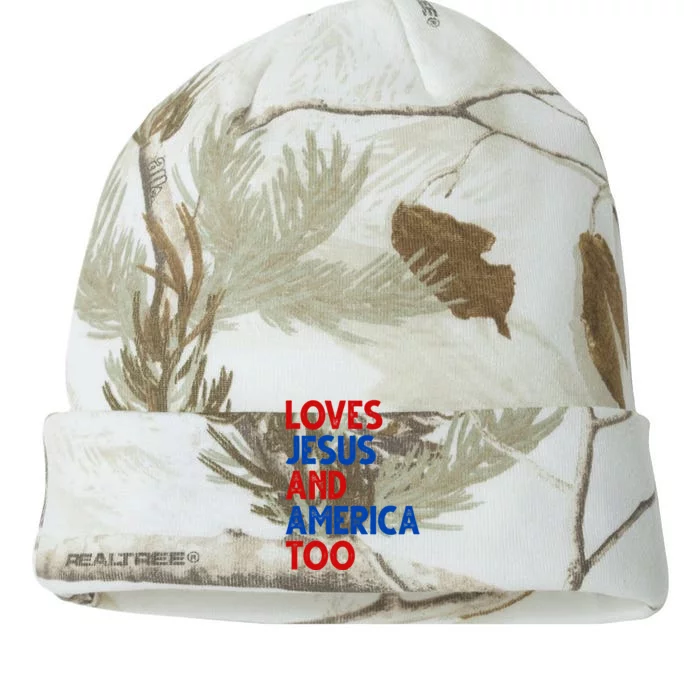 Loves Jesus And America Too Vintage Kati - 12in Camo Beanie