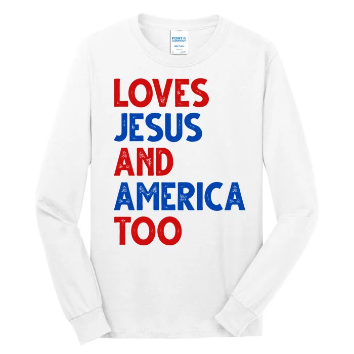 Loves Jesus And America Too Vintage Tall Long Sleeve T-Shirt