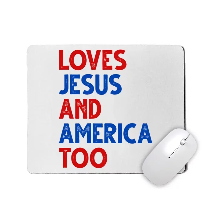 Loves Jesus And America Too Vintage Mousepad