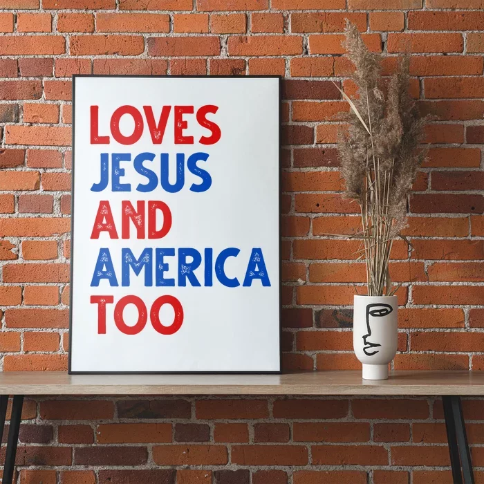 Loves Jesus And America Too Vintage Poster