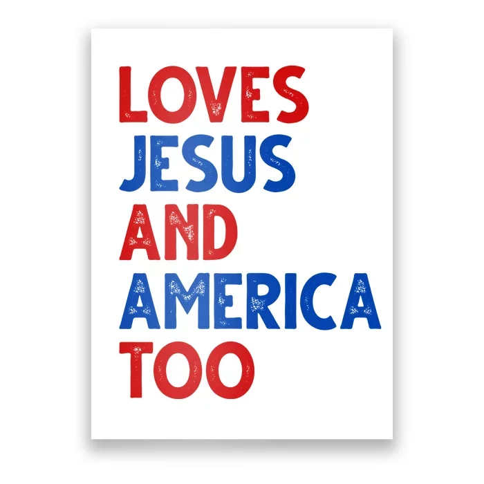 Loves Jesus And America Too Vintage Poster