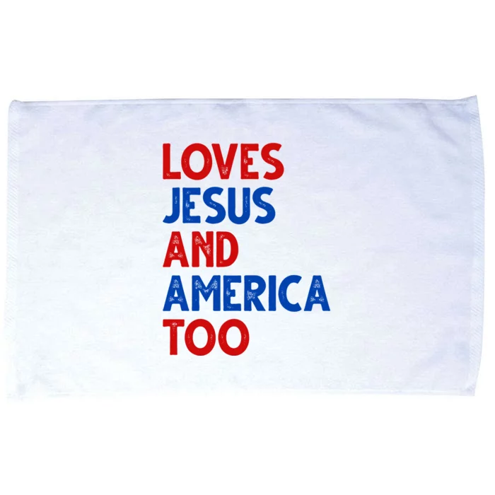 Loves Jesus And America Too Vintage Microfiber Hand Towel