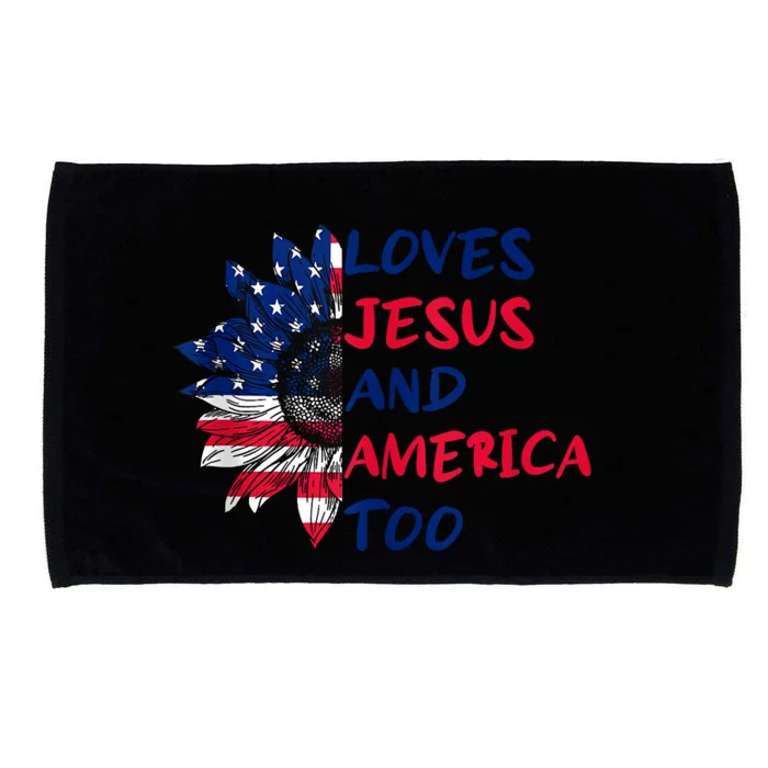 Loves Jesus And America Too Sunflower Microfiber Hand Towel