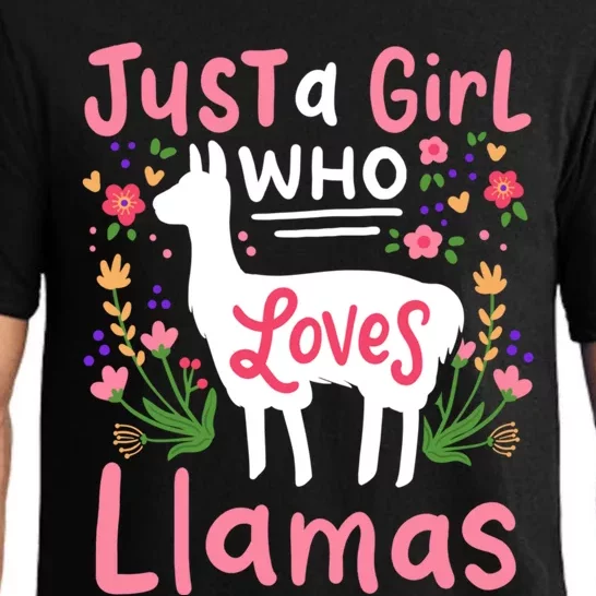 Llama Just A Girl Who Loves Llamas Llama Lover Gift Pajama Set