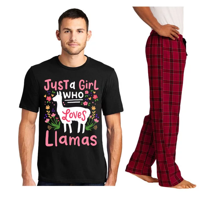 Llama Just A Girl Who Loves Llamas Llama Lover Gift Pajama Set