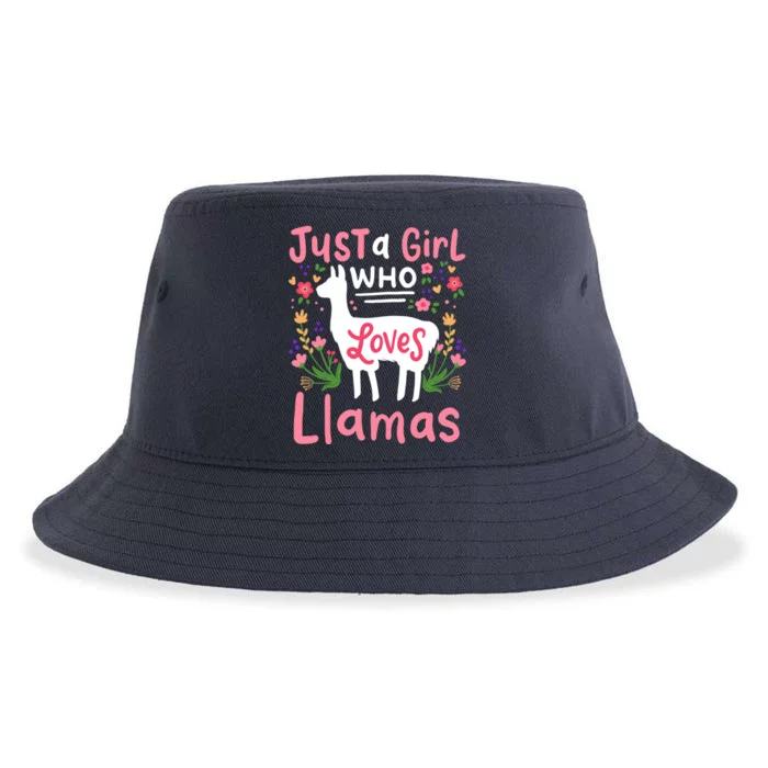 Llama Just A Girl Who Loves Llamas Llama Lover Gift Sustainable Bucket Hat