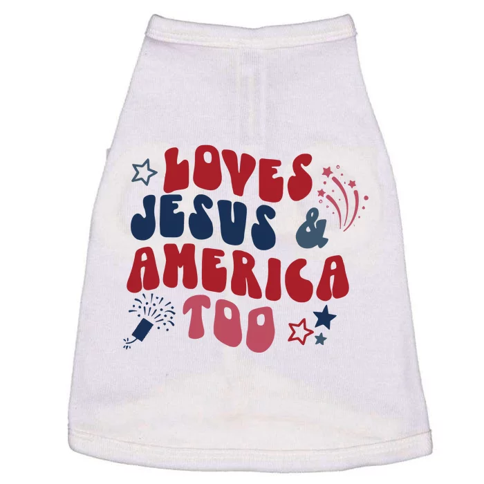 Loves Jesus And America Too Doggie Tank