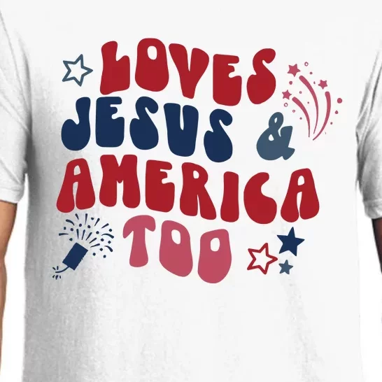 Loves Jesus And America Too Pajama Set