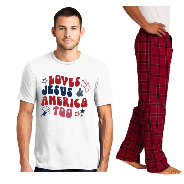 Loves Jesus And America Too Pajama Set