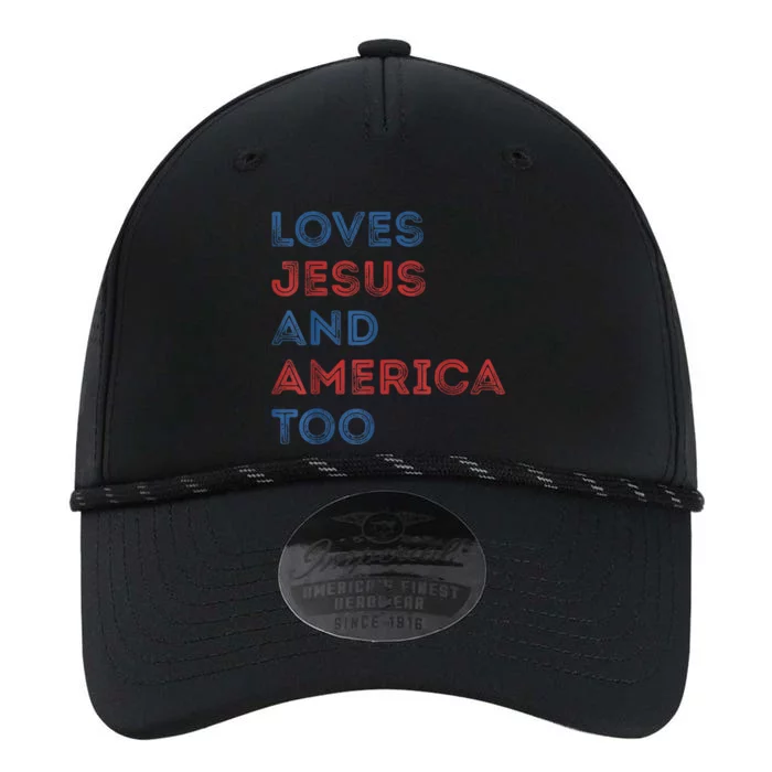 Loves Jesus And America Too 4th of July Proud Wo Performance The Dyno Cap