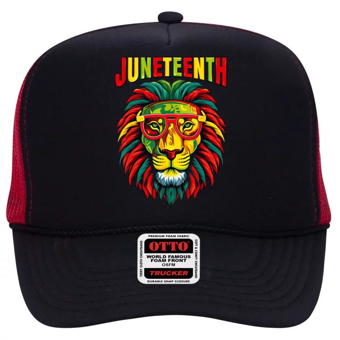 Lion Junenth Ancestors Melanin Black King Proud African Gift High Crown Mesh Trucker Hat