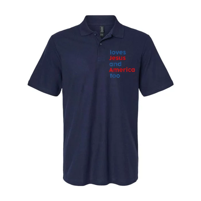 Loves Jesus And America Too Softstyle Adult Sport Polo