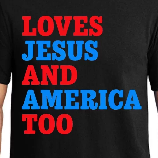 Loves Jesus and America Too Pajama Set