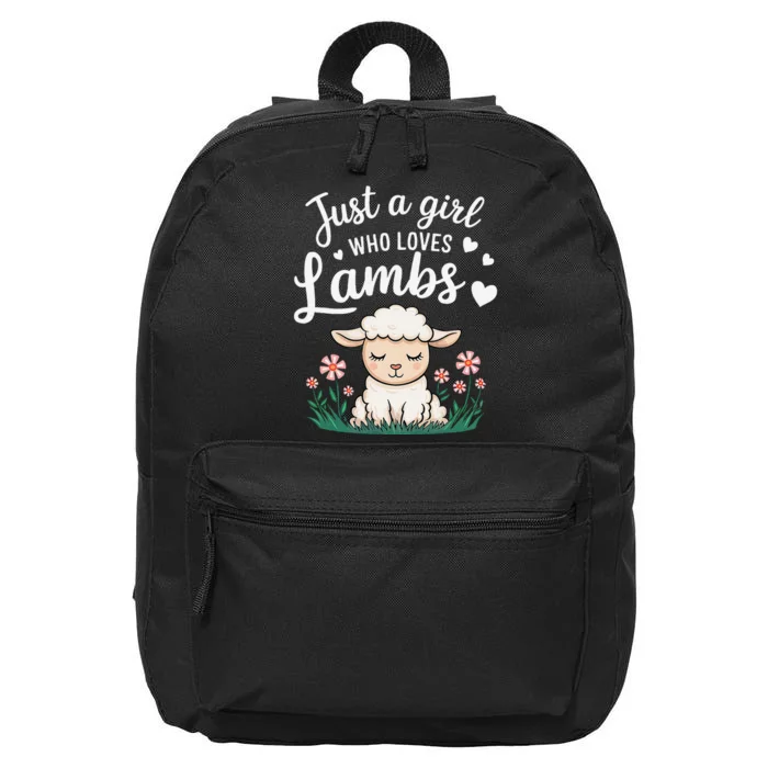 Lamb Just A Girl Who Loves Lambs Cute Animals Lover 16 in Basic Backpack