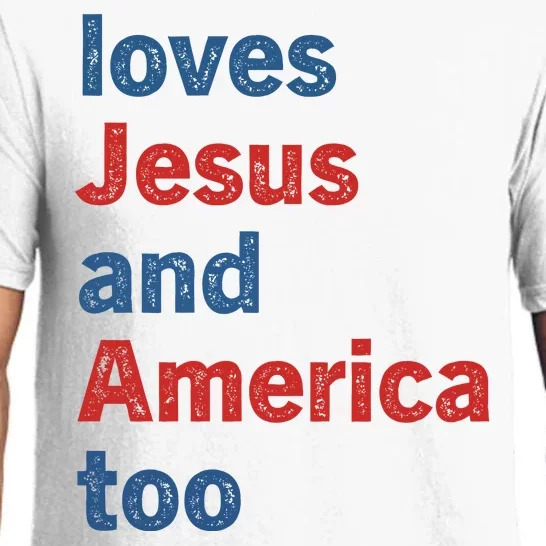 Loves Jesus And America Too Pajama Set