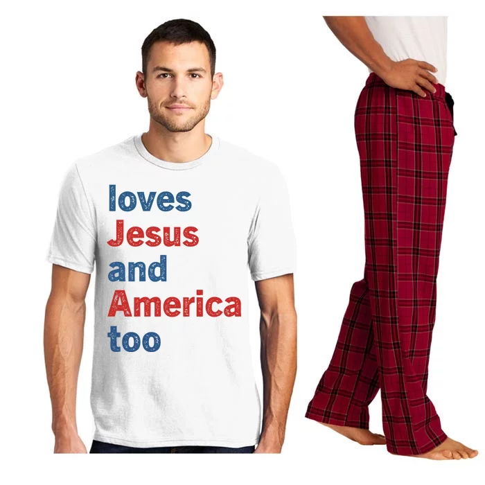 Loves Jesus And America Too Pajama Set