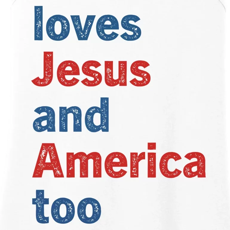 Loves Jesus And America Too Ladies Essential Tank