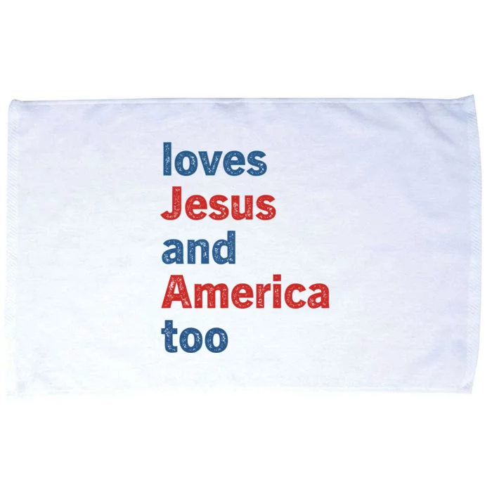 Loves Jesus And America Too Microfiber Hand Towel