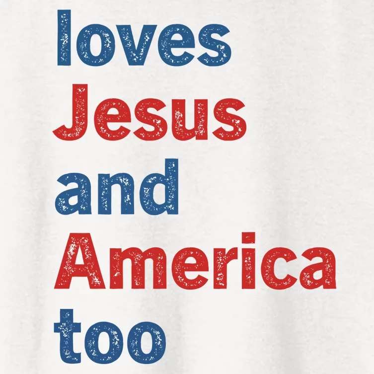 Loves Jesus And America Too Women's Crop Top Tee