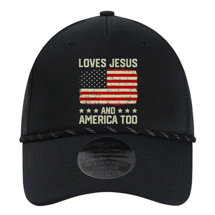 Loves Jesus And America Too USA Patriotic Christian Performance The Dyno Cap