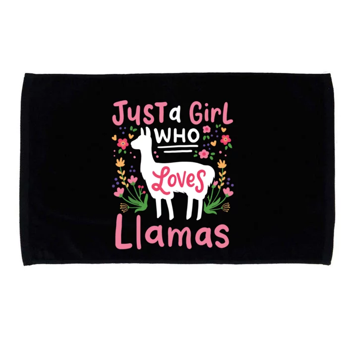 Llama Just A Girl Who Loves Llamas Llama Lover Gift Microfiber Hand Towel