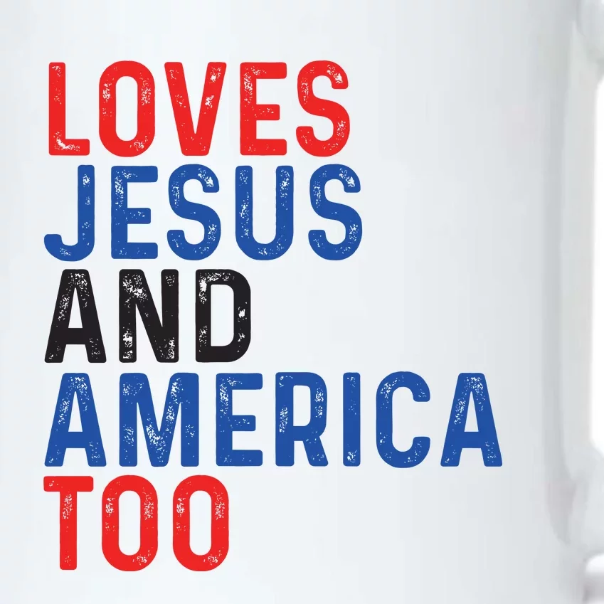 Loves Jesus And America Too 4th Of July Black Color Changing Mug