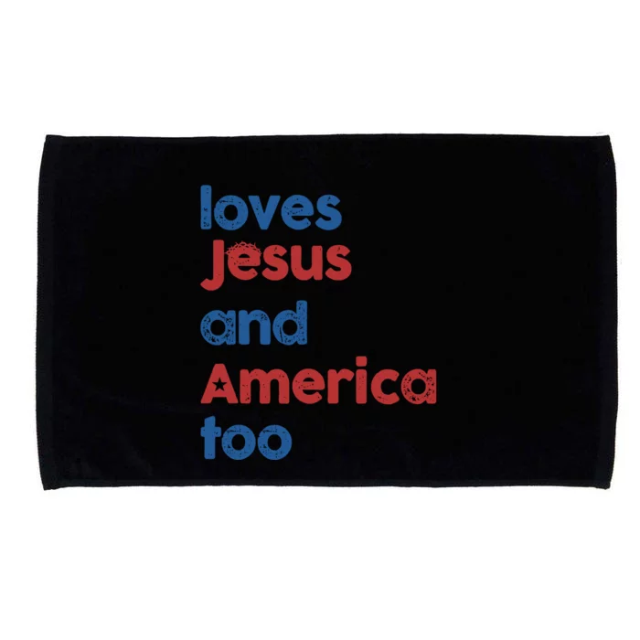 Love Jesus And Love America Retro Microfiber Hand Towel