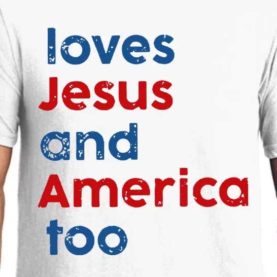 Loves Jesus and America Too Pajama Set