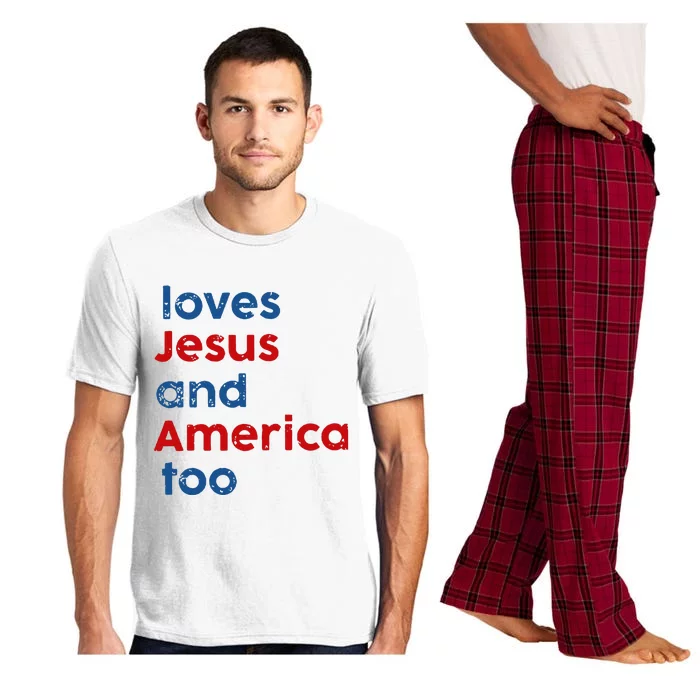 Loves Jesus and America Too Pajama Set