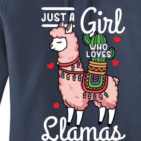 Llama Just A Girl Who Loves Llamas Women's Pullover Hoodie