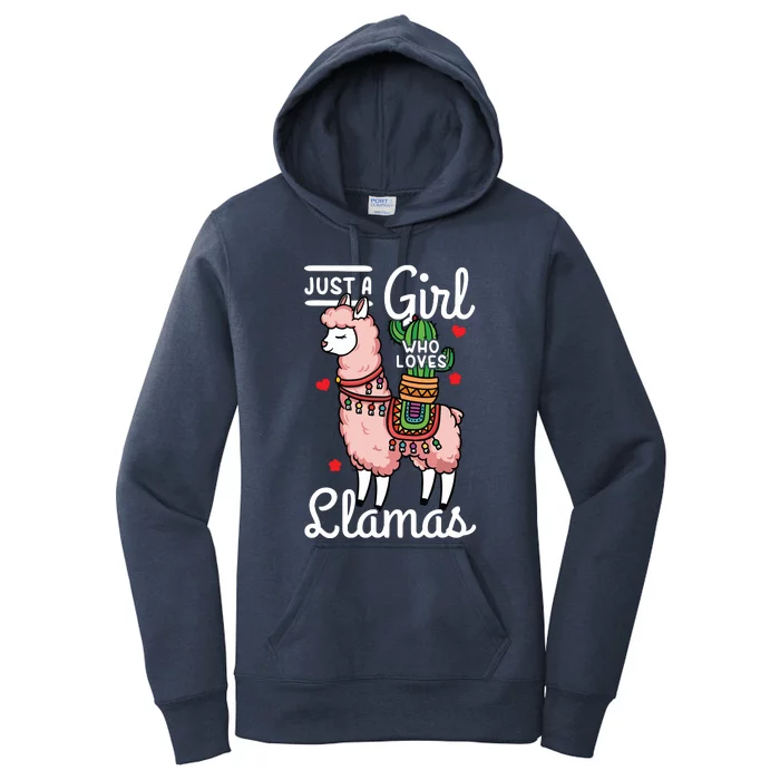 Llama Just A Girl Who Loves Llamas Women's Pullover Hoodie