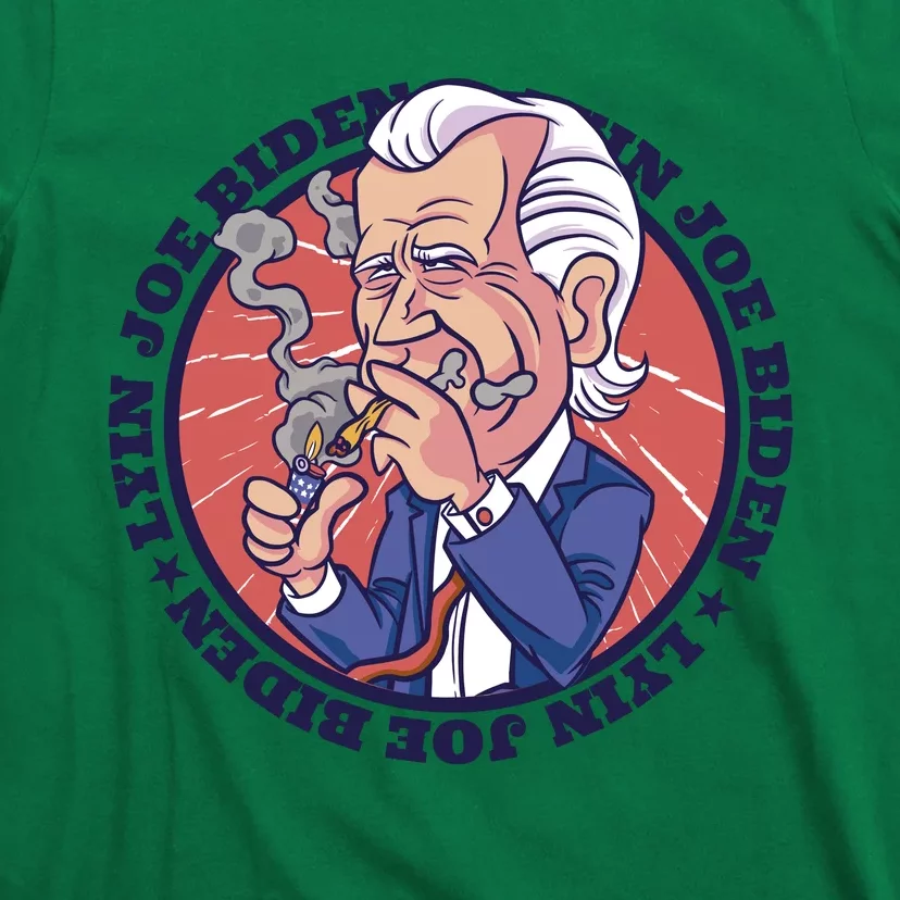 Lyin Joe Biden Smoking Joint Funny T-Shirt